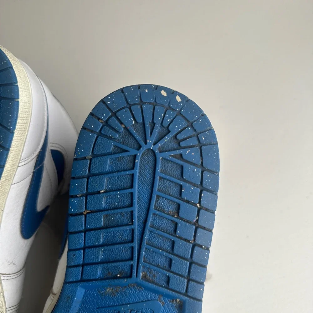 Nike Jordan 1 Mid Mens 9.5‎ White Industrial Blue Basketball Sneakers FN5215-141